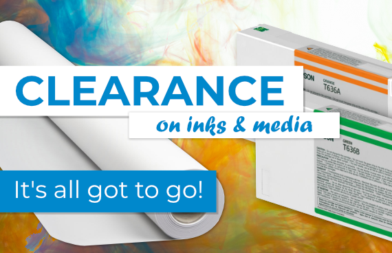 Clearance sale on inks and media